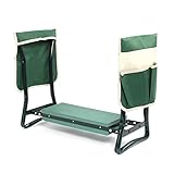 Toboli Kniestuhl für Garten, Kniehocker bis 150 kg, Kniehocker mit Zwei Taschen, Kniebank mit gepolsterter Fläche, Gartenhocker zum Knien und Sitzen