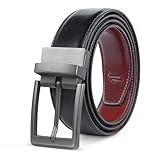 JULIUR LAMONT Premium Gürtel Herren Leder Ledergürtel als Wendegürtel - Klassisch Echtleder Herrengürtel als Businessgürtel, Jeansgürtel und Anzuggürtel zweifarbig schwarz/braun - Männer Drehgürtel