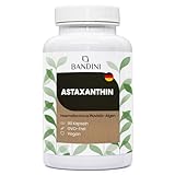 Pure Astaxanthin 8 mg pro Kapsel, 90 Kapseln, 3 Monate Vorrat (1 Kapsel pro Tag), Alge Haematococcus Pluvialis - Natürliches Astaxanthin, frei von Magnesiumstearat, GMO-frei