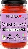 PPURA Tomatensauce Parmigiana 340g – Bio Tomatensoße mit Auberginen & Parmesan, Pasta Sauce mit 100% natürlichen Zutaten, ohne Zucker & Zusatzstoffe, traditionell hergestellt – Made in Italy