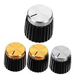Toddmomy 4 Stück Einstellbare Kunststoff Drehknöpfe für Präzise Lautstärkeregelung Kompatibel mit Audio Mixer und Verstärkern Schwarz Silber und Schwarz Gold