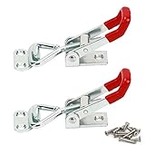 YOUTU® Spannverschluss, Klein Kniehebelspanner Verstellbar, Halten Kapazität Latch Button Toggle Latch 150kg, Mit 8 Stücke Schrauben Metall Haltekapazität Türriegel (2 Stück)