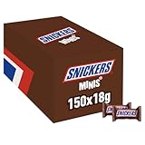 Snickers Minis Schokoriegel Großpackung | Schokolade, Erdnuss, Karamell | 150 x 18g | 2,7kg, 150 Stück (1er Pack)