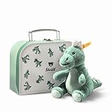 Steiff Joshi Baby T-Rex 16cm gruenblau im Koffer, Soft Cuddly Friends, Kuscheltier Dinosaurier, Stofftier Dino zum Spielen & Kuscheln, aus kuschelweichem Plüsch, waschmaschinenfest