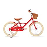 Generation Classic Kinderfahrrad mit Korb 18 Zoll - Rot - Fahrrad mit Stützrädern für Kinder von 5 bis 7 Jahren