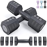 Sportneer Verstellbare Hanteln Frauen Set: Hanteln Set je 1-2,5 kg Gewichte, 4-in-1 Adjustable Hexagon Dumbbell Set, Kurzhanteln 2er Set für Fitness, Home Gym, Krafttraining, Geschenk (Schwarz Grau)