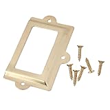 LIFKOME 10 Stück Metall Etikettenhalter Goldfarben für Medizinschränke und Schubladen Schubladenetikettenrahmen mit Einfacher Montage Glatter Oberfläche Praktischer Möbelbeschriftung