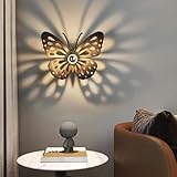 LOGT LED Schmetterling Wandleuchte Innen Modern Wandlampe mit Lichteffekt Schmetterling Lampe Wand Art Deco Wandbeleuchtung 3 Helligkeitsstufen Nachttischlampe Kreative Design Effekt