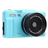 LICAEVEY 5K 75MP Digitalkamera, 18 -fache Zooming -Fotokamera mit 180 Grad Flip -Bildschirm, WLAN -Digitalkamera mit 52 Mm 0,45x Makroweitwinkelobjektiv, 64G Speicherkarte für Reisen