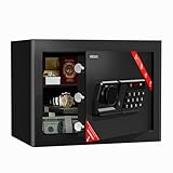 KABISAFE 25L Safe Tresor für Zuhause, Möbeltresor mit Zahlenschloss,Digitaler Tresor mit Herausnehmbares Regal und Alarmanlage,Wandtresor für Schmuck Bargeld Dokumente