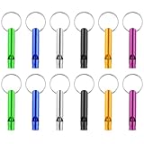 Mabor 12 Stück Trillerpfeife laut Notfall Trillerpfeife mit Schlüsselanhänger Signalpfeife Metallpfeife Passend Strillerpfeife Sportunterricht Sport Survival Pfeife Hundepfeife Schiedsrichter Outdoor
