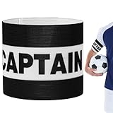 flintronic 1PCS Kapitänsband, Kapitän Armbinde, Gummielastische Armbinde, Spielführerbinde für Fußball und Rugby, Captains Armband, für für Erwachsene und Jugendliche- Schwarz