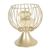 PartyKindom Aufbewahrungskorb Gold Vielseitiger Snack und Obstkorb mit Großem Fassungsvermögen Stabiler Kapselhalter für Küche und Desktop Dekoratives Robustes Eisenregal für Kaffee und