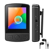 MP3 Player Bluetooth 5.2 - Sport 32GB mp3 -player 1,8 Zoll TFT Farbbildschirm mit Clip FM Radio, Eingebauter Lautsprecher inkl. Kopfhörer, erweiterbar auf bis zu 128 GB SD-Karte für Kinder und Erwachs