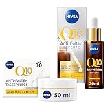 NIVEA Q10 Anti-Falten Gesichtspflege Set mit Tagescreme mit Q10 und Kreatin und straffenden Serum mit Anti-Glykationstechnologie,Gesichtspflege mildert und beugt Falten vor,Anti-Falten Hautpflege Set