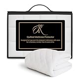 The Royce Gesteppter Matratzenschoner aus Mikrofaser, 90 x 190 cm, extra tief, 30 cm, wasserdicht, maschinenwaschbar, Weiß (Doppelbettgröße)