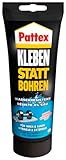 Pattex Montagekleber Kleben statt Bohren Wasserresistent, Kraftkleber für innen & außen, universell einsetzbarer Baukleber, Kleber mit hoher Festigkeit, 1 x 340g