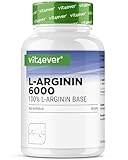 L-Arginin - 365 vegane Kapseln - Premium: 4500 mg 100% reines L-Arginin pro Tagesdosis - Hergestellt durch pflanzliche Fermenation - Laborgeprüft - Hochdosiert - Vegan