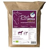 Aronia ORIGINAL Bio Aroniatrester Pur Nr. 1 für Pferde 1 kg - 100% Biologisch, Gesunde Haut & Vitalität, Ergänzungsfutter für alle Rassen, Handgemacht in Deutschland, Ohne Zusatzstoffe