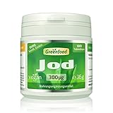 Jod, 300 µg, hochdosiert, 180 Tabletten, vegan - optimale Jodversorgung. Gut für Schilddrüse, Nervensysteem und Haut. OHNE künstliche Zusätze. Ohne Gentechnik.