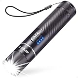 Laitver Taschenlampe LED/UV Aufladbar 2 in 1, Superhell Taschenlampen mit 395nm UV Schwarzlicht-6 Modi, Zoombar, Lange Akkulaufzeit, Wasserdischt Mini Handlampe für Belecutung -Nachtviolett
