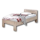 SATURN Stilvolles Futonbett 90 x 200 cm - Komfortables Jugendzimmer Einzelbett in Eiche Sonoma Optik - 95 x 76 x 204 cm (B/H/T)