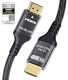 Zertifiziertes HDMI 2.1 Kabel 8K 2m, 48Gbps Ultra High Speed HDMI-Kabel 4K 120Hz/144Hz 8k 60Hz 4:4:4 eARC DTS:X Dolby Atmos Dynamic HDR HDCP2.3 Kompatibel für MacBook Pro2021 Gaming PC OLED TV Roku