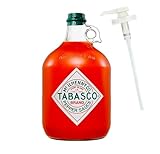 Tabasco Original Red Pepper Sauce / 3.780 ML (Gallone) / Der größten Flasche die es im Handel gibt/Vorteilsverpackung/Mehr als 25x größer/Perfekt für die Gastronomie und als Geschenk (Original + Pump)