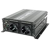 SOLARTRONICS Spannungswandler NM1000 24V 1000 Watt SCHWARZ - 2000 Watt Spitzenleistung - Wechselrichter 24v auf 230v - Blei- oder AGM-Batterie kompatibel - mit Schuko- & USB Anschluss