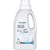 Heitmann Wäsche Weiß flüssig: Weißkraftverstärker für vergrauter Wäsche, Flüssigwaschmittel, Wäscheweiß, 500ml Flasche