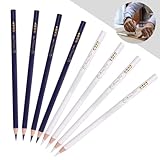 Neerow 8 Stück Schneiderkreide, Schneiderkreidestift, Nähkreide Stoffkreide, Nähen Bleistift, Stoff Marker Stift für Schneiderei Nähen Notizen Basteln (2 Farben)