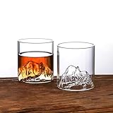 Kleine Whiskygläser, Bergkristallglas zum Trinken, modisches Glas für Cocktails, Scotch, Whiskey, Cognac, Bourbon, 200 ml, 2 Stück
