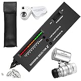 Tragbarer elektronischer Diamant Teststift, hohe Genauigkeit, elektronisches Diamant Auswahlwerkzeug für Schmuck mit 2 30-fachen, 60-fachen Lupen, Mini-LED, faltbare Lupe