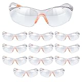 Kurtzy 12-er Pack Schutzbrillen Transparent mit Gummieinsatz an Nase und Ohren für sicheren Schutz - Augenschutzbrille Sicherheitsbrille Laborbrille kratzfeste Linsen – PSA Arbeitsschutzbrillen