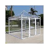 Robuster, wasserdichter, transparenter Pop-Up-Pavillon, Überdachung, Zelt für den Außenbereich, Terrasse, PVC-beschichtete Markise, 4 (transparent, 2 x 2 m)