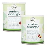 amino energy Maracuja - Pre-Workout-Booster - 2x350g Aminosäuren Pulver Doppelpack mit Citrullin Malat, Dextrin, L-Tyrosin, Taurin, Koffein aus Mate-Tee Extrakt - für mehr Energie Konzentration