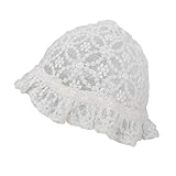 minkissy 1 Stück -Spitzenkappe sonnenmütze Sonnenhut Spitzenmütze für Babys sommermützen Sommersonnenhut für Babys Sonnenhut aus Spitze für Mädchen Weiß
