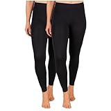 SES Damen Leggings 2er Pack Schwarz Baumwolle (44/46)