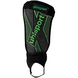 UHLSPORT Unisex – Erwachsene Flex Plate Schienbeinschoner, Schwarz/Fluo Grün/Silber, M