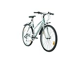 Multibrand PROBIKE 6th Sense 26 Zoll Mountainbike Shimano 18 Gang, Mädchen-Fahhrad & Damen-Fahhrad geeignet ab 155 cm - 175 cm (Weiß glänzend blau)