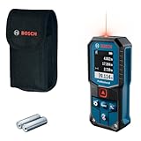 Bosch Professional Laser-Entfernungsmesser GLM 40-31 (IP 65, stoßdämpfendes Gehäuse, 7 Messmodi, automatische Berechnungen für Länge/Fläche/Volumen, helles Farbdisplay, mit Li-Ionen-Akku kompatibel)