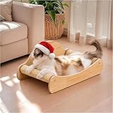 Avont Sisal Kratzbrett Holz, Kratzliege für Katzen, Bequeme Kratzpads zum Schlafen -M