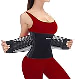 Waist Trainer Damen Herren, Bauchweggürtel Abnehmen, Taille Trimmer Gürtel, Sport Taillenformer bauchweg, Rückenstütze, Schwitzgürtel Bauchgurt Fitness gürtel training frauen männer, Schwarz XL