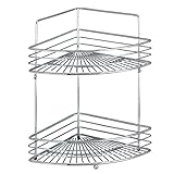 WENKO Bad Eckwandablage Mod. Milano für Pflegeartikel und Badaccessoires mit 2 Etagen Massive Qualität Maße 31,5 x 37 x 22,5 cm Farbe Chrom