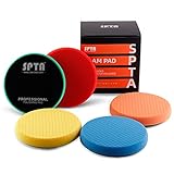 SPTA 5tlg 150mm Polierschwämme Pad Wachs Schwämme Pad Polierschwamm Auto Polieren Pad Schwamm Polierschaum Pad Set für Exzenter Poliermaschine Schleifmaschine - Auto polieren Profiset