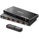 HDMI Switch 4K 60Hz, AVIDGRAM HDMI 2.0 Umschalter 4 in 1 Out, 4 Port HDMI Selector Box with IR Remote Control Support HDCP 2.2 HDR10 3D 18Gbps Compatible with Xbox PS4 HDTV Monitor