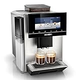 Siemens Kaffeevollautomat, EQ900 plus, Kartusche 1 x Reinigung-/Entkalkung, HomeConnect, elektr. Mahlgradeinstellung, baristaMode, Milchbehälter 0,7 l, Edelstahl