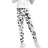 doginthehole Kinder-Leggings für Mädchen, leger, athletisch, Tanz, Workout, Laufen, Yoga, volle Länge, Knöchelstrumpfhose, weicher Stretch, Niedliches Pandas-Muster, 6-7 Jahre