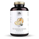 KRÄUTERHANDEL SANKT ANTON - 400 Kürbiskernöl Kapseln - 3000 mg erstklassiges Kürbiskernöl - Hochdosiert - Vitamin E - Laborgeprüft - Deutsche Premium Qualität