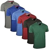 FULL TIME SPORTS 6 Pack Melange Sortiert V-Neck Tech T-Shirts (6) - Medium